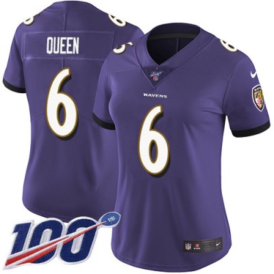 Nike Baltimore Ravens #6 Patrick Queen Purple Team Color Women's Stitched NFL 100th Season Vapor Untouchable Limited Jersey